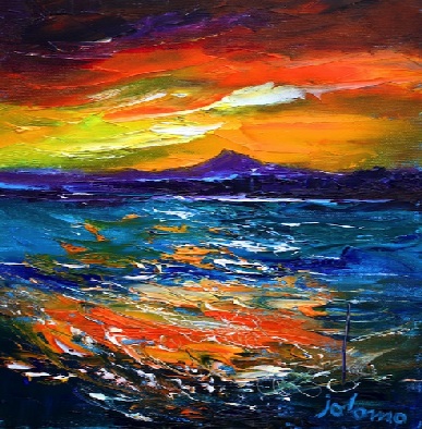 Stormy Dawnlight Isle of Iona 12x12